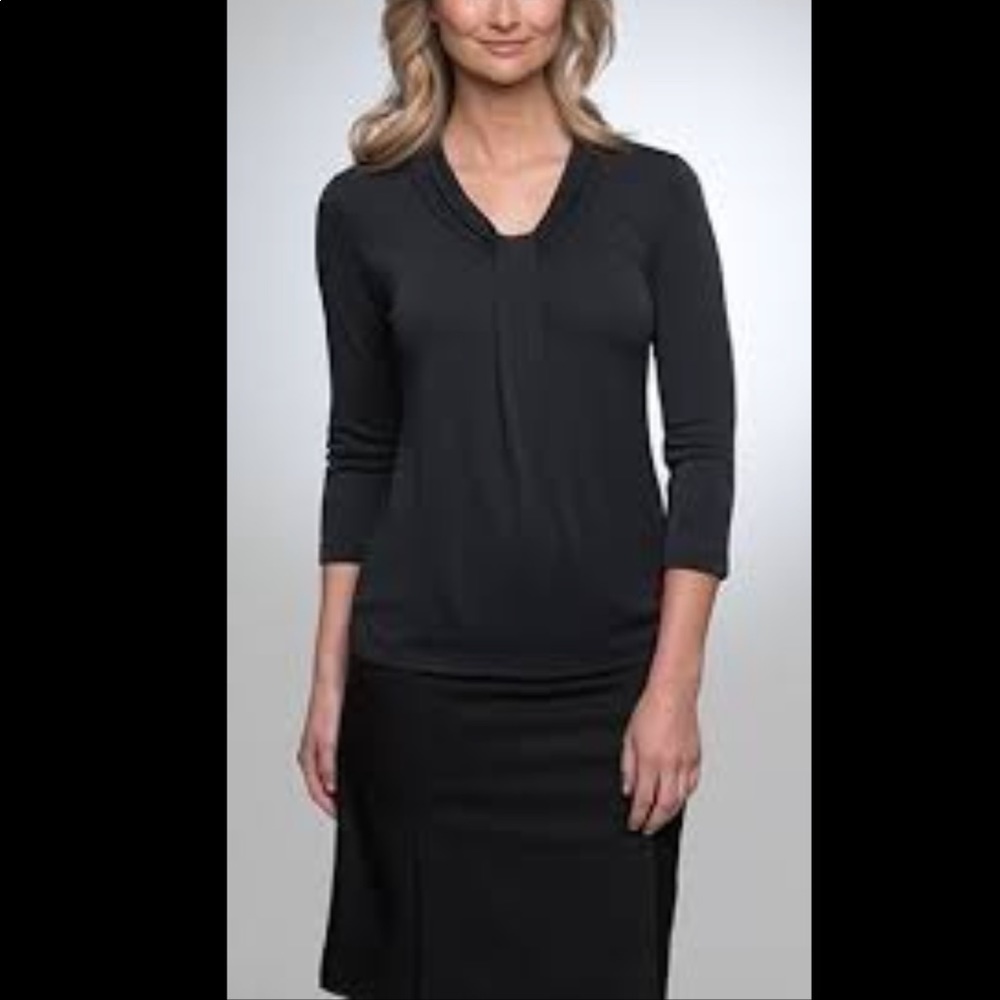 Hugo Boss Blk Wool & Silk Cowl Neck Midi Dress